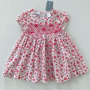 First Impressions Baby Girl 6-9 Months Pink Floral Smocked Dress Spring Easter